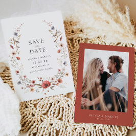 Boho Wildflower Weding A Data Convite
