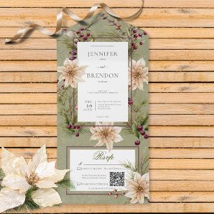 Boho Winter Greenery Boughs Sage Green Code