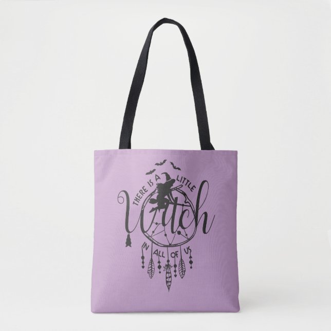 Boho Witch Vibes Bolsa - Pequena Bruxa em Todos nó (Frente)