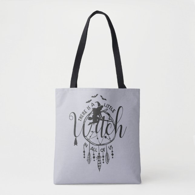 Boho Witch Vibes Bolsa - Pequena Bruxa em Todos nó (Frente)