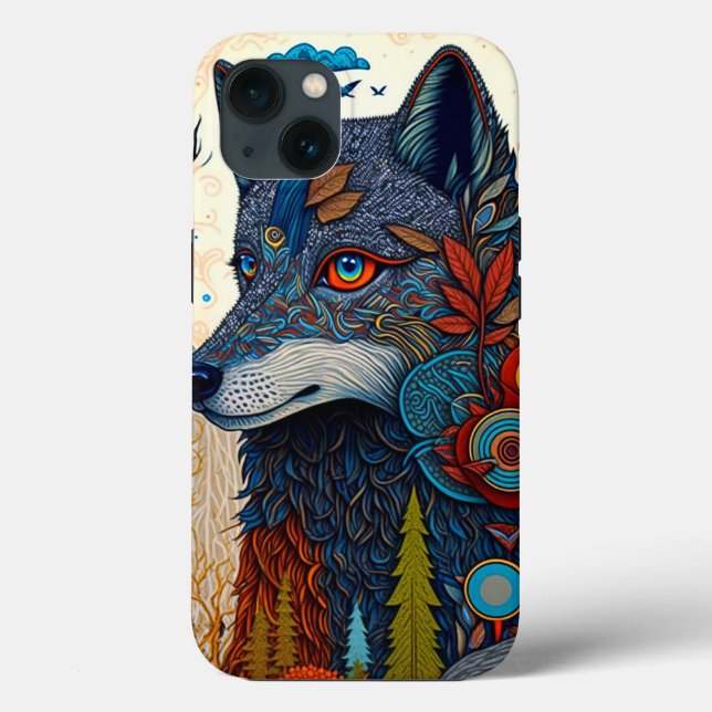 Boho Wolf Surreal Willife Art (Verso)