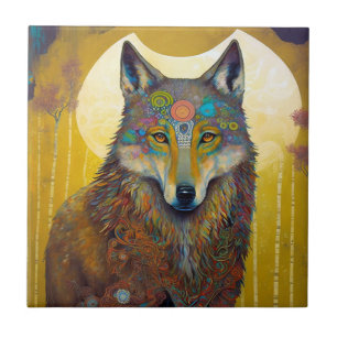 Boho Wolf Surreal Willife Art
