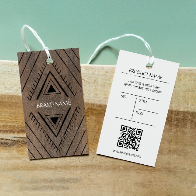 Boho wood parece boutique compra simples etiqueta  (Criador carregado)