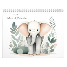 Boho Woodland Animal 2025 Calendário 12 Meses