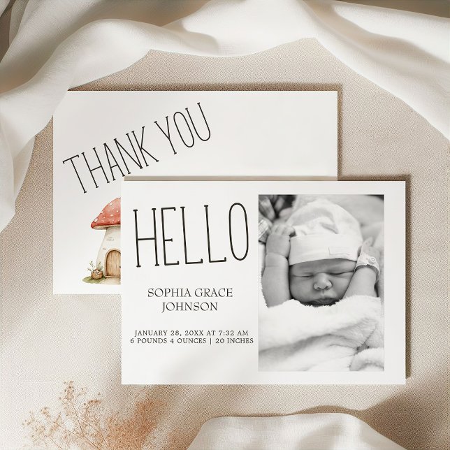 Boho Woodland Animal Foto Anúncio do Bebê (Criador carregado)