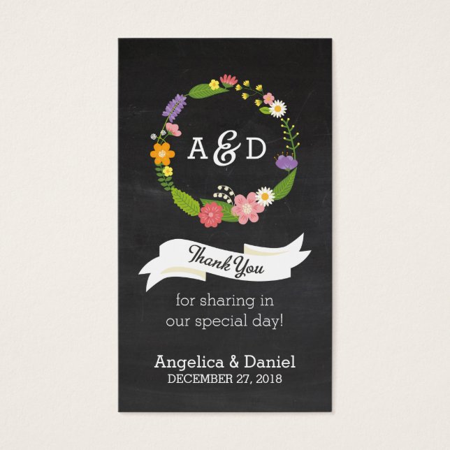 Boho Woodland Wreath no Casamento Chalkboard (Frente)