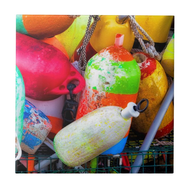 Boias de lagosta no Bass Harbor (Frente)