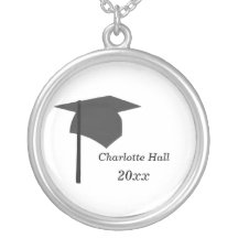 Boina de Graduação Preta Pingente Preto, Colar do
