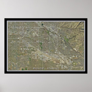 Boise Idaho do mapa satélite do poster do espaço