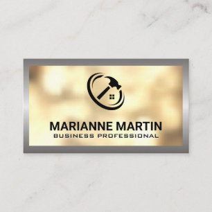 Bokeh Dourado   Cartão de visita de Logotipo do H