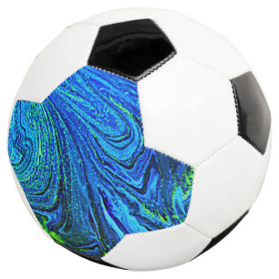 Bola Abstrato de Futebol Verde Azul