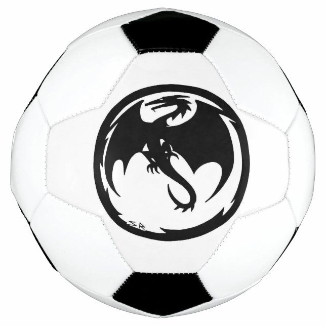 Bola branca de futebol Black Dragon (Frente)