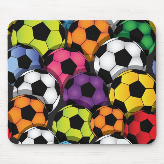 Bola Colorida de Futebol Design Mousepad (Frente)