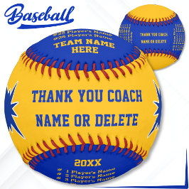 Bola de Baseball Personalizada, Azul, Dourada, Tod