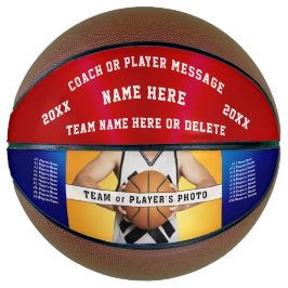 Bola de Basquete Vermelha, Branca e Azul Personali