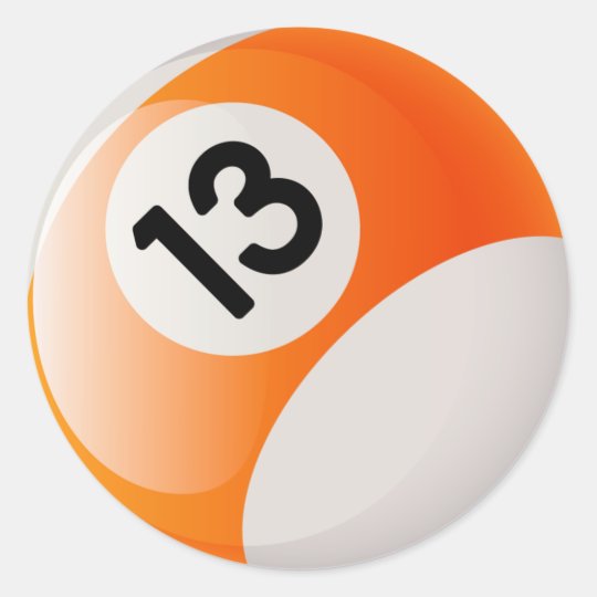 BOLA DE BILHAR DO NÚMERO 13 ADESIVO REDONDO