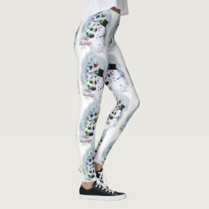 bola de boliche Snowman Leggings de Natal