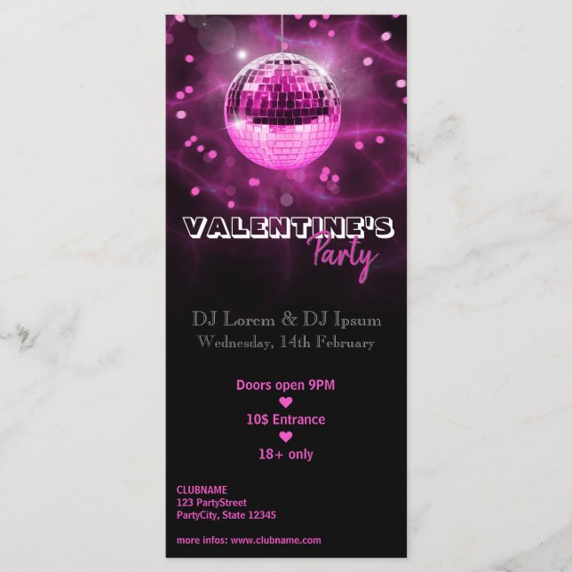 Bola de Disco do dia de os namorados - Placa de ra (Frente)