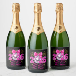 Bola de Discoteca Rosa 2026 com Fogos de Artifício