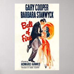 Bola de Fogo Cartaz do Filme 1941 Impressão A5-A1