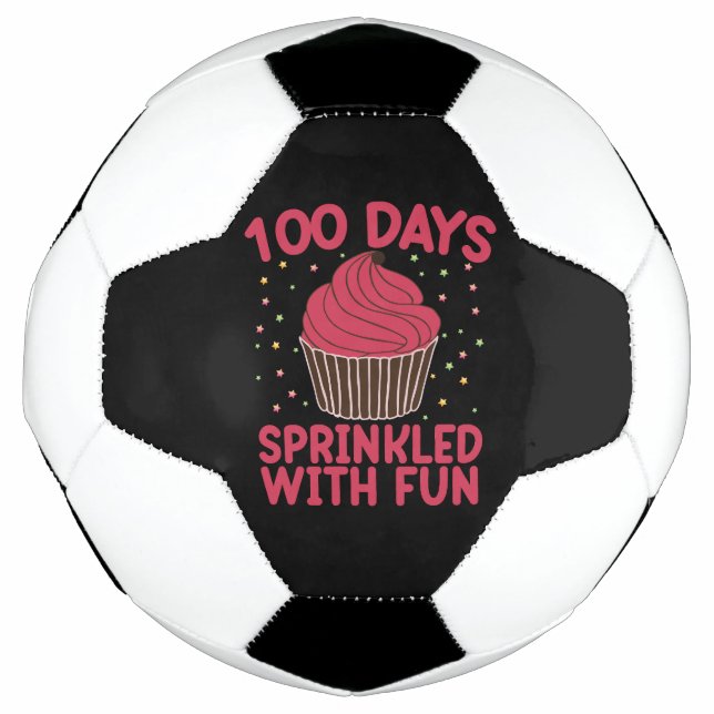 Bola De Futebol 100 Dias Empurrados Com Cupcake De Diversão (Frente)
