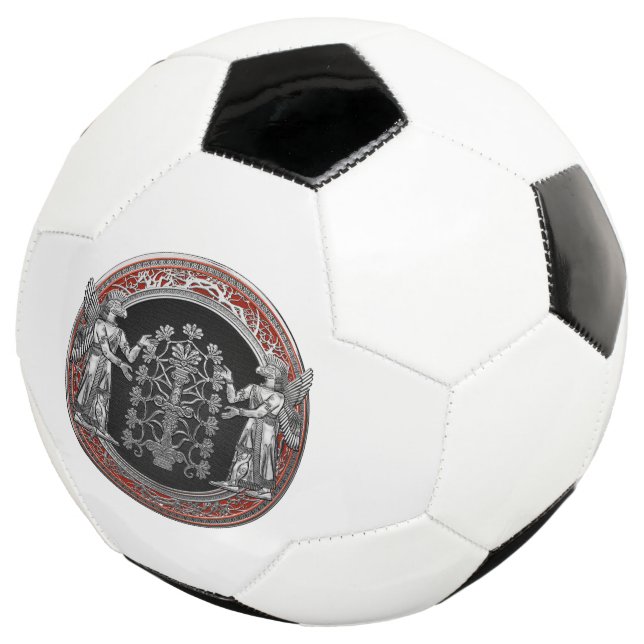 Bola De Futebol [310] Duas Ninurtas prateadas com árvore da vida (Três quartos)
