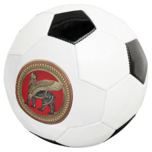 Bola De Futebol [400] Leão Assírio: Dourado e negro Lamaçu