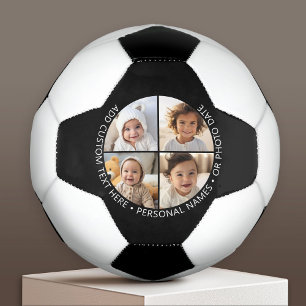 Bola De Futebol 4 Colagem de Fotografias com Texto Personalizado d
