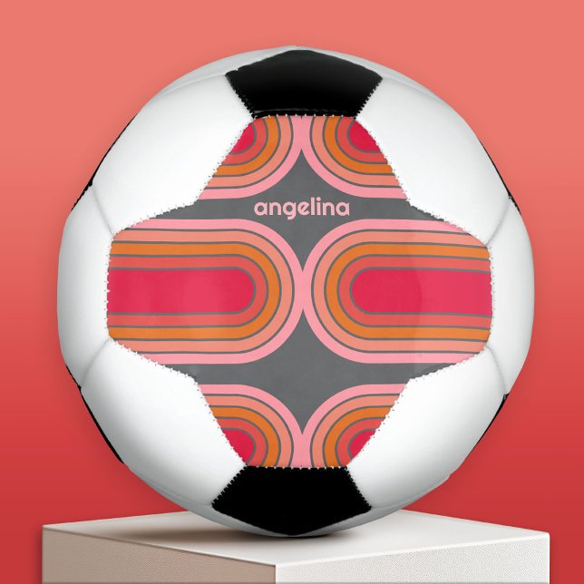 Bola De Futebol 70 Arte de Linha Inspirada Arca Vermelha Sunset La (Custom Soccer Ball)