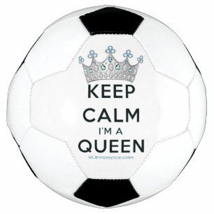 Bola De Futebol A coroa rainha keep calm de SlipperyJoe's prateada