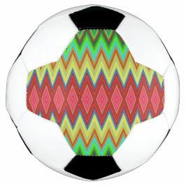 Bola De Futebol A soccer ball with vibrant, multicolored chevron 