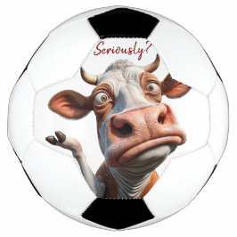 Bola De Futebol A vaca Bobo - "Sério?" Design de citação engraçado