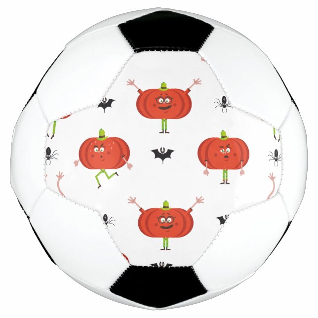 Bola De Futebol Abóboras de halloween, abóboras, padrão de aranha  (Frente)