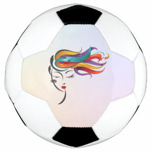 Bola De Futebol Abstrato com arte colorida de cabelo voando