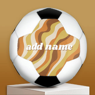 Bola De Futebol Abstrato de Arte Orgânica - Adicionar Nome Cores d