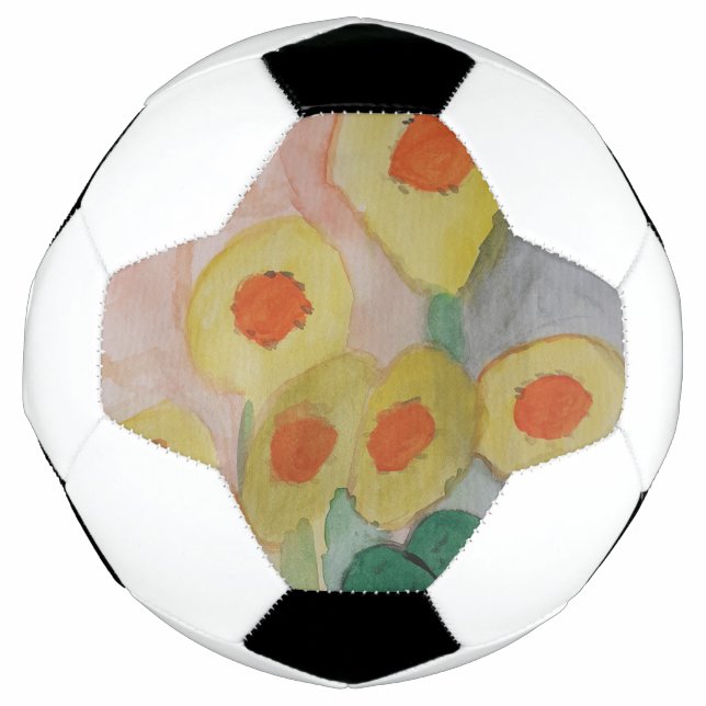 Bola De Futebol Abstrato Girassóis (Frente)