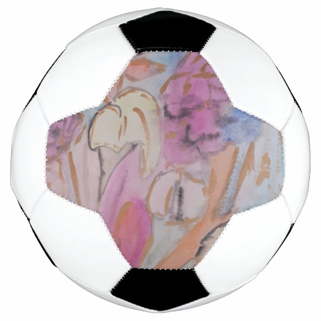 Bola De Futebol Abstrato Pastel Floral (Frente)