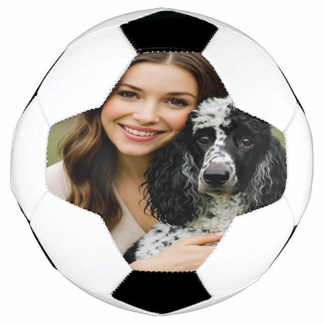 Bola De Futebol Add Poddle Photo Personalize Customize (Frente)