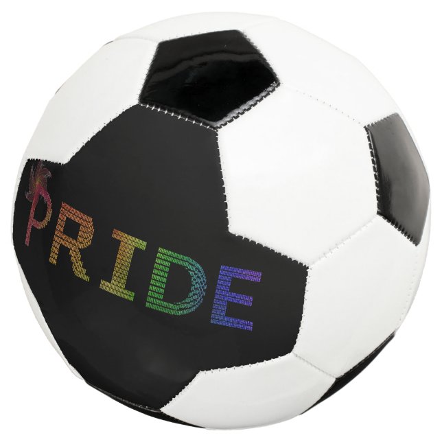 Bola De Futebol Adesivo de Orgulho - Texto Arco-íris (Três quartos)