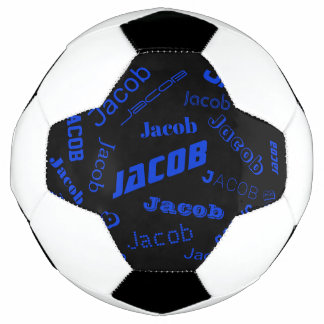 Bola De Futebol Adicionar qualquer nome ou palavra | Azul e Preto