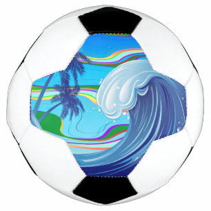 Bola De Futebol Água das ondas grandes do oceano marinho