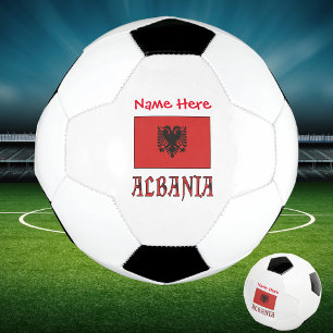 Bola De Futebol Albânia e Personalização Vermelha da Bandeira Alba