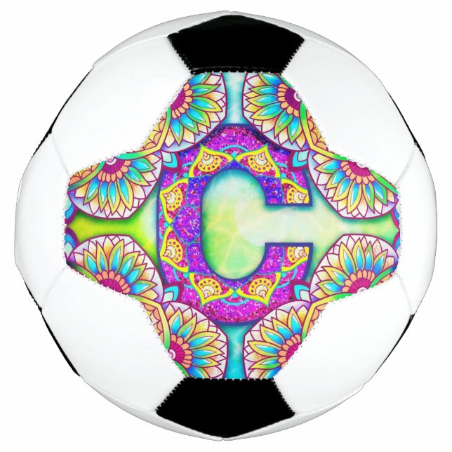 Bola De Futebol Alphabet C mandala (Frente)
