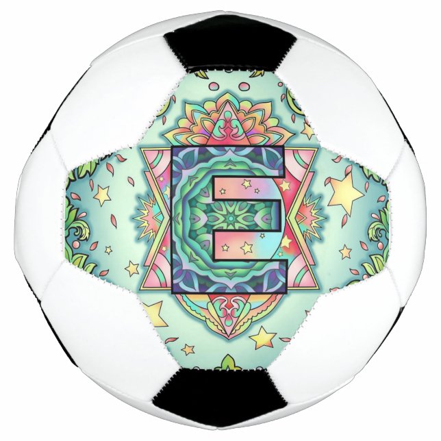 Bola De Futebol Alphabet E mandala (Frente)