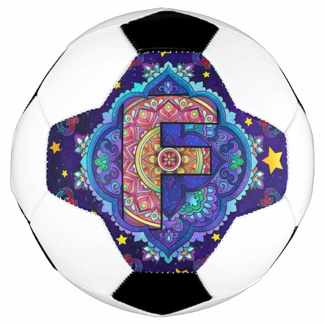 Bola De Futebol Alphabet F mandala (Frente)