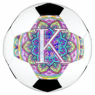 Bola De Futebol Alphabet K mandala
