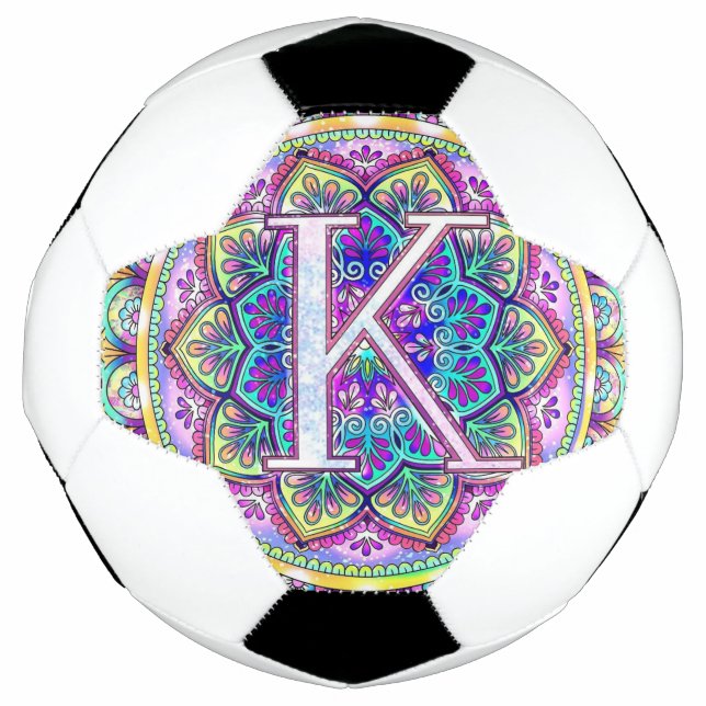 Bola De Futebol Alphabet K mandala (Frente)