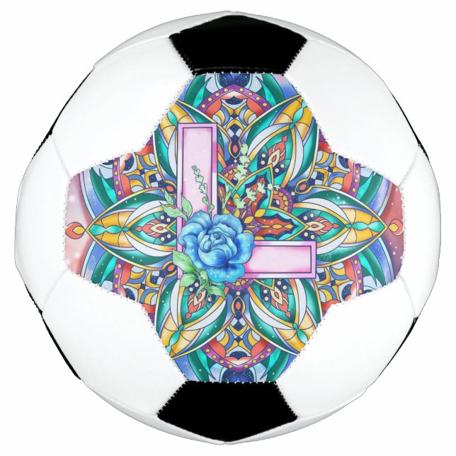 Bola De Futebol Alphabet L mandala (Frente)