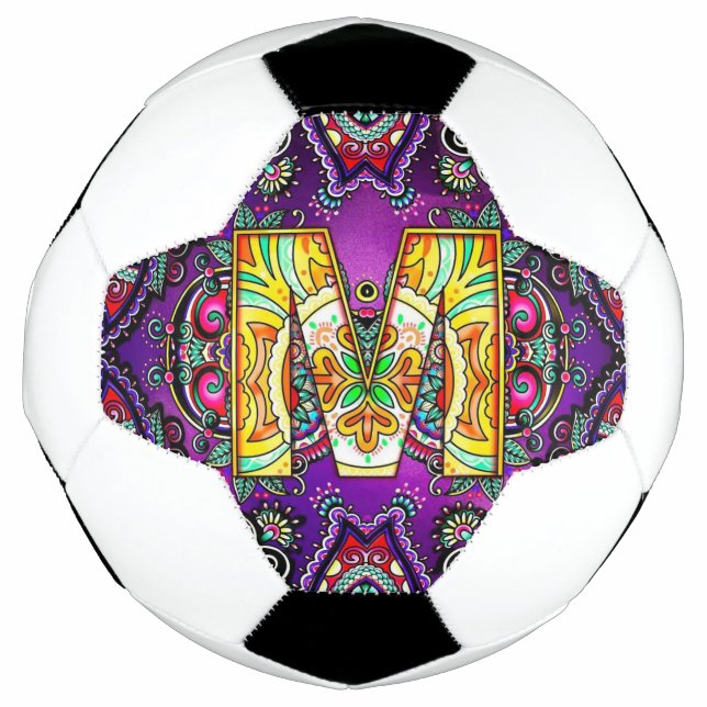 Bola De Futebol Alphabet M mandala (Frente)