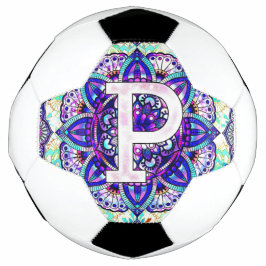 Bola De Futebol Alphabet P mandala